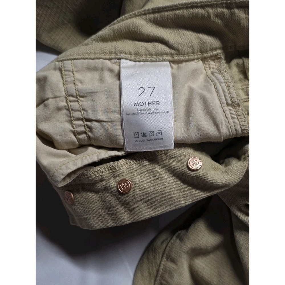 Mother The Ditcher Utility Flood Jeans Womens 27 Straight Fit Denim Khaki - Picture 6 of 10